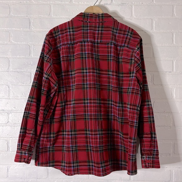 L.LBEAN Women's Vintage Preppy Scotch Plaid Velvet Shirt Tartan Size XLarge - Picture 3 of 9